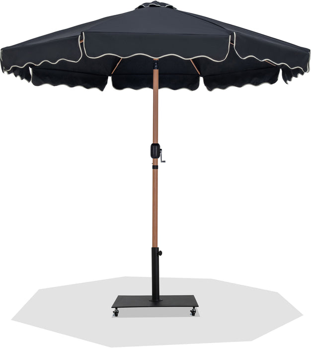 Amalfi - Aluminum Patio Umbrella - Black Base / Light Brown Pole