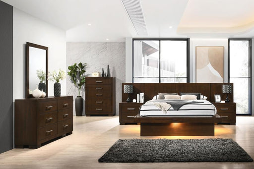 Jessica LED Bedroom Set Cappuccino Eastern King 6-piece