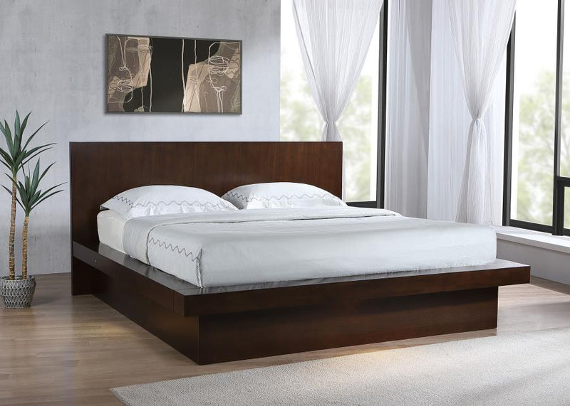 Jessica Wood LED Panel Bed Cappuccino Eastern King