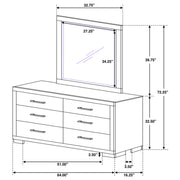 Jessica 6-drawer Dresser with Mirror