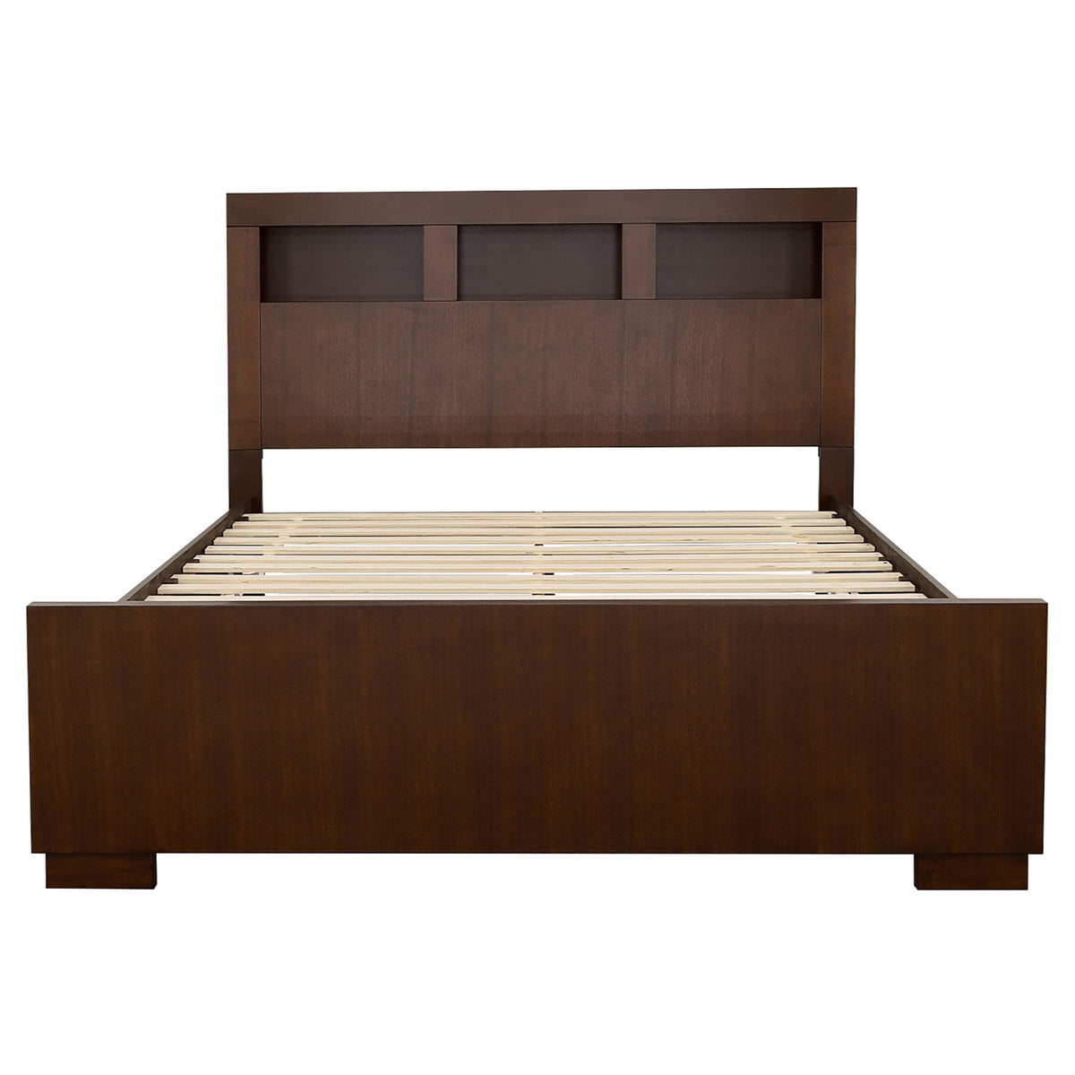 Jessica Wood LED Storage Bookcase Bed Cappuccino