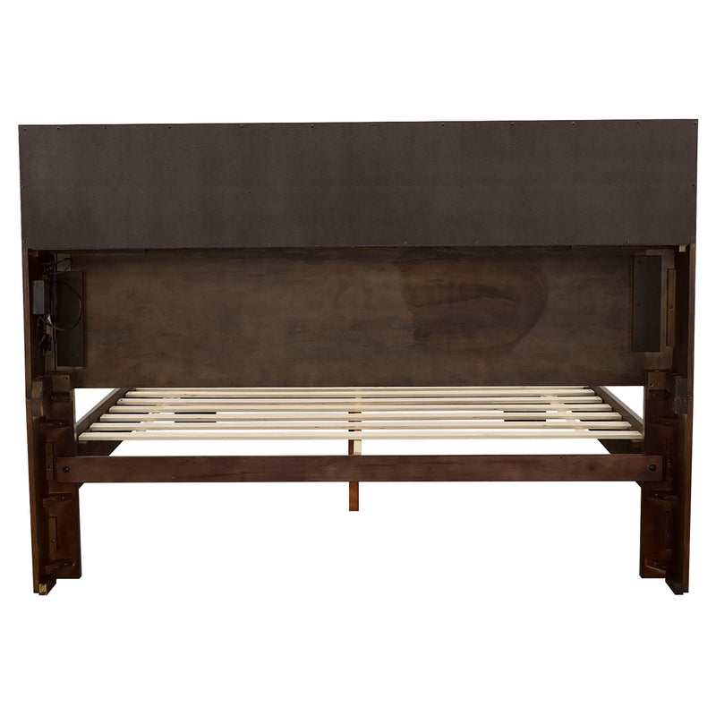 Jessica Wood LED Storage Bookcase Bed Cappuccino