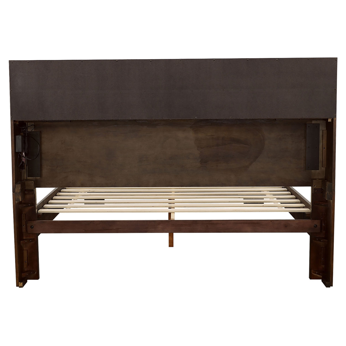 Jessica Wood LED Storage Bookcase Bed Cappuccino