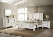 Sandy Beach Bedroom Set Cream White Eastern King 4-piece