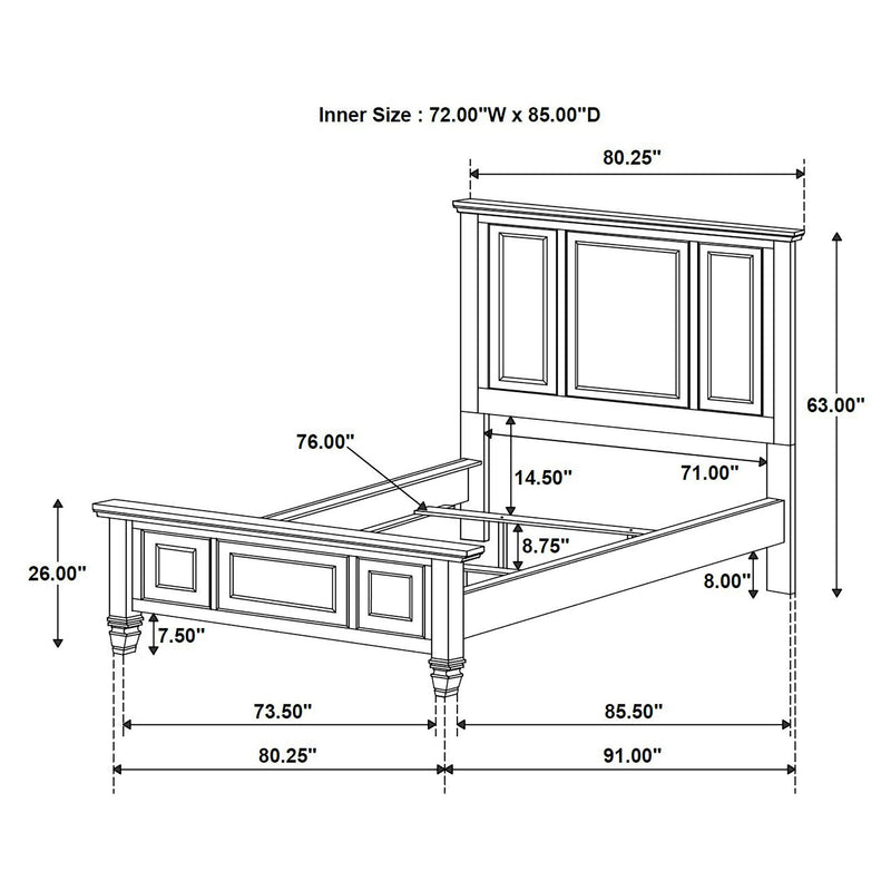 Sandy Beach Wood Panel Bed