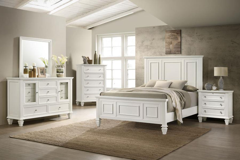 Sandy Beach Bedroom Set Cream White Queen 5-piece
