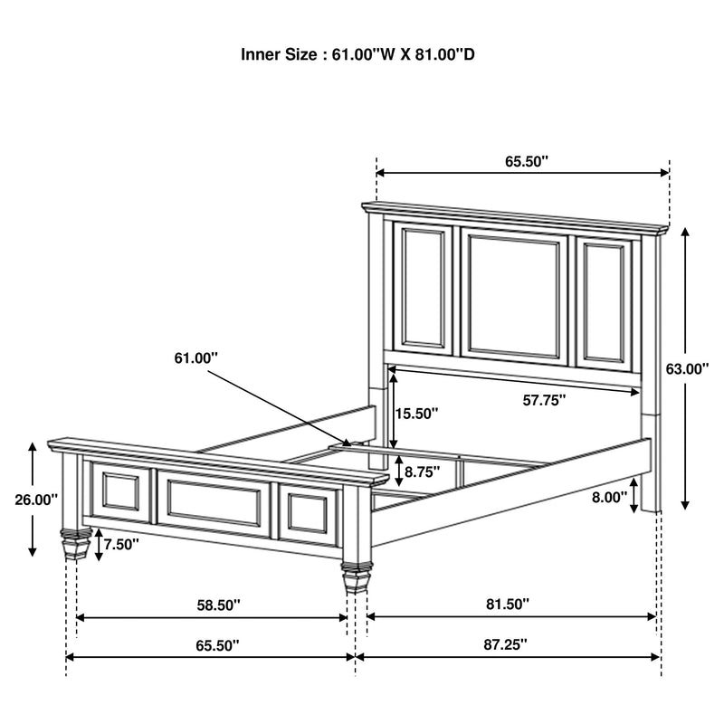 Sandy Beach Wood Panel Bed