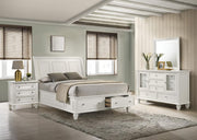 Sandy Beach Bedroom Set Cream White Eastern King 4-piece