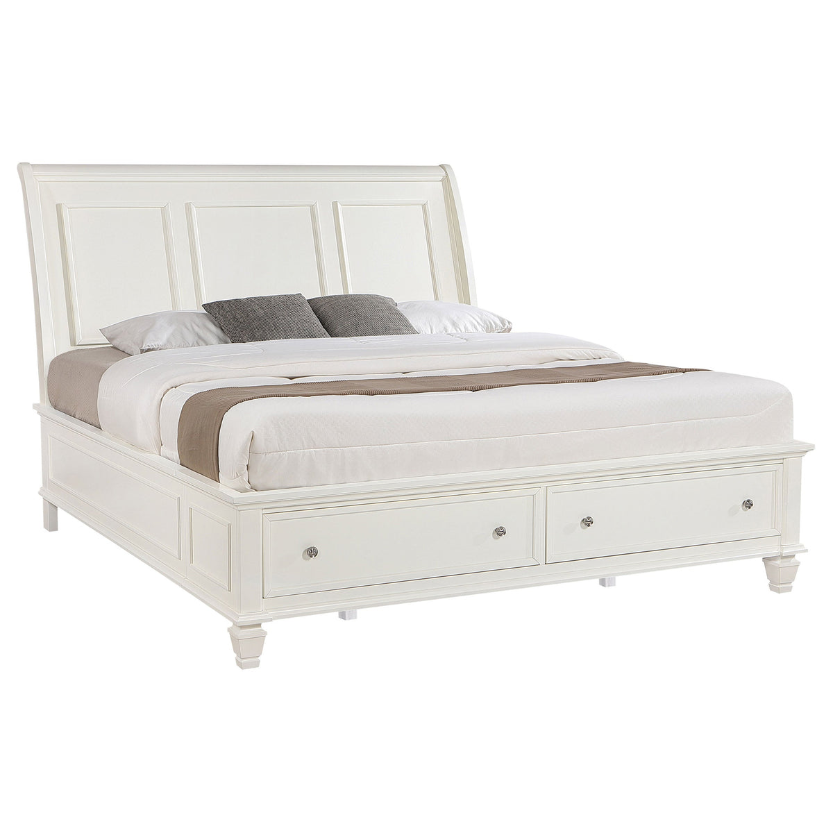 Sandy Beach Wood Storage Panel Bed
