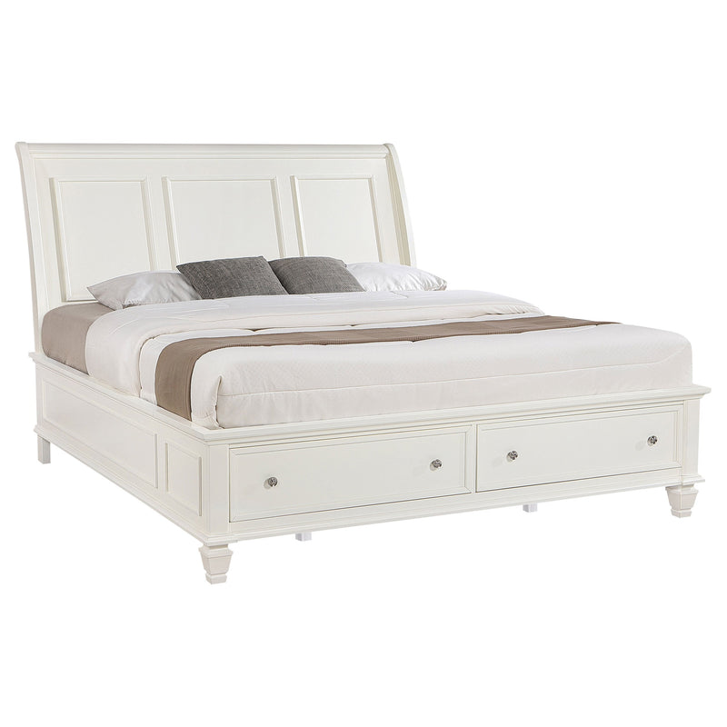 Sandy Beach Wood Storage Panel Bed