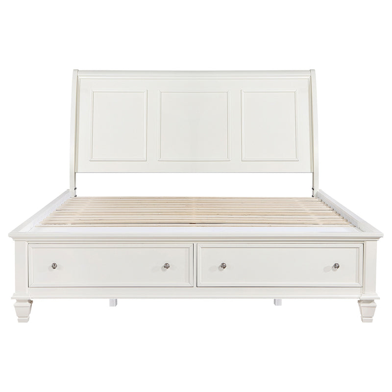 Sandy Beach Wood Storage Panel Bed
