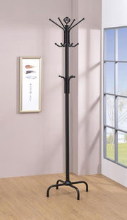 Collier 12 Hook Freestanding Coat Rack Hat Hanger Black Default Title
