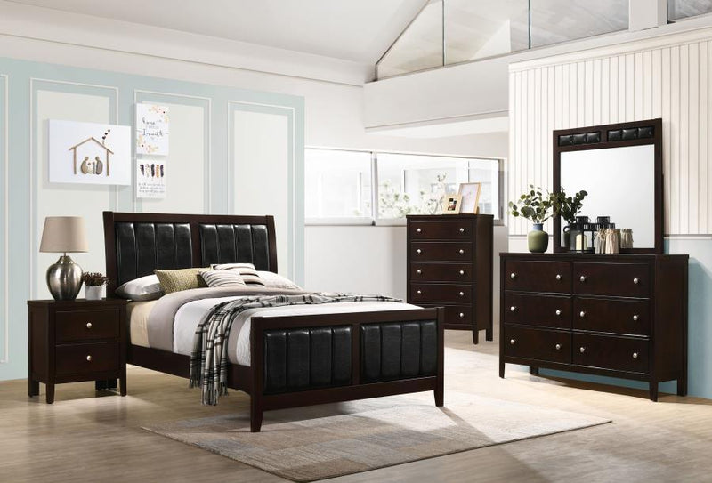 Carlton Bedroom Set Cappuccino Full 5-piece