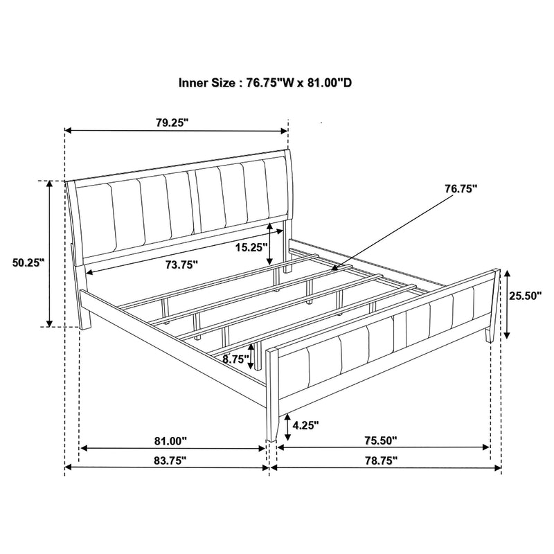 Carlton Wood Panel Bed Cappuccino