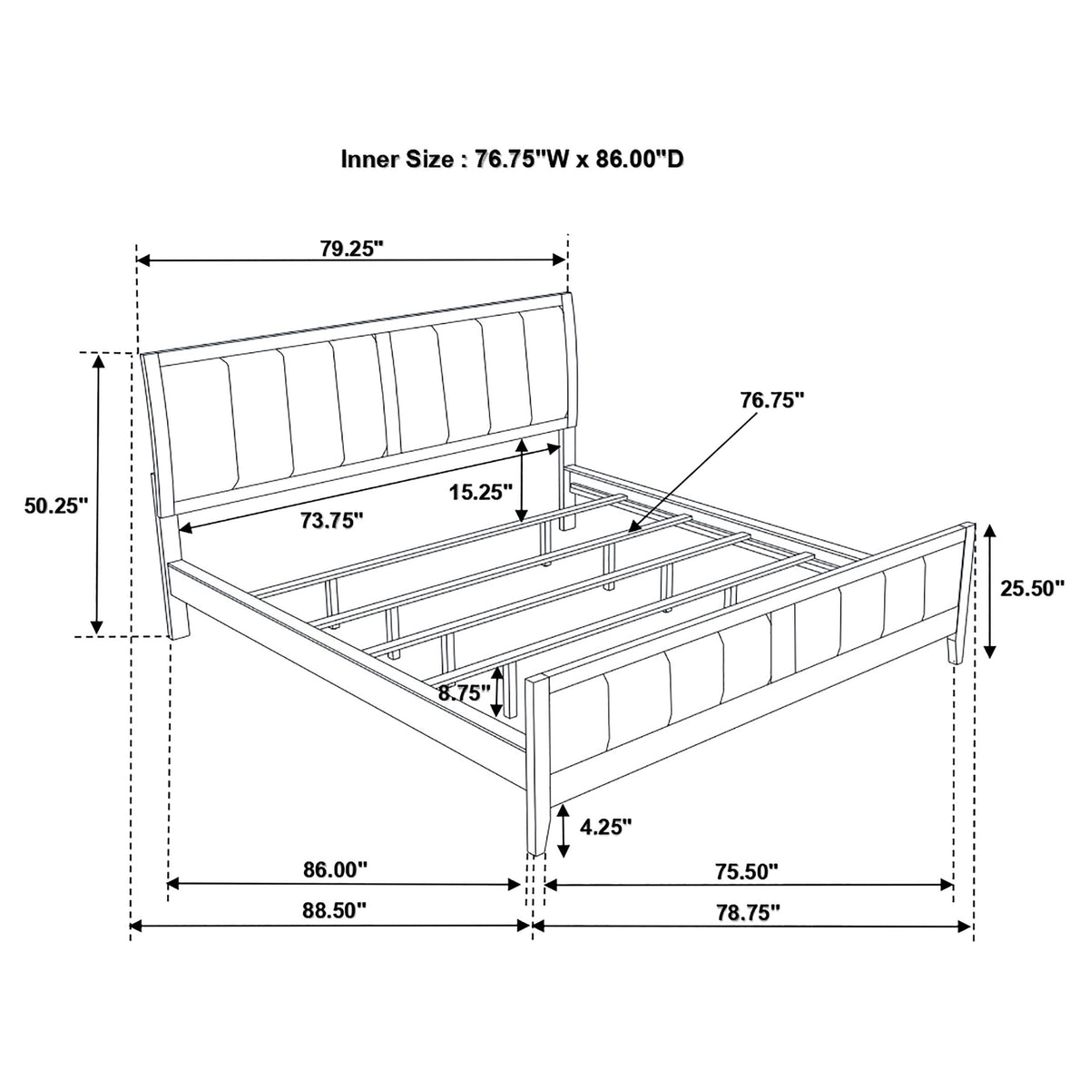 Carlton Wood Panel Bed Cappuccino