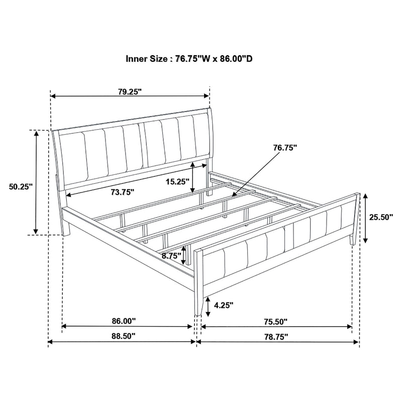 Carlton Wood Panel Bed Cappuccino