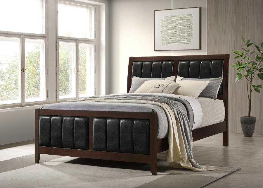 Carlton Wood Panel Bed Cappuccino Queen
