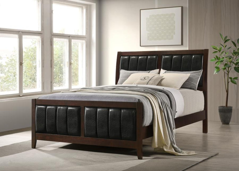 Carlton Wood Panel Bed Cappuccino Queen