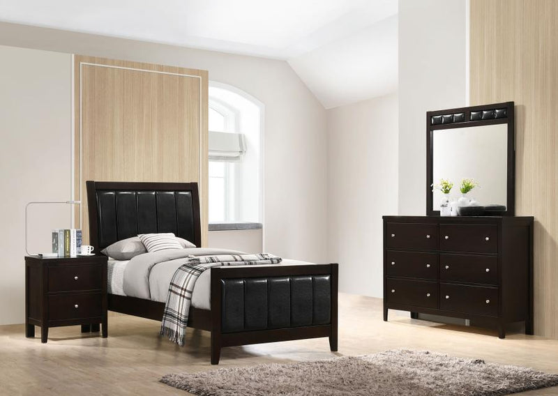Carlton Bedroom Set Cappuccino Twin 4-piece