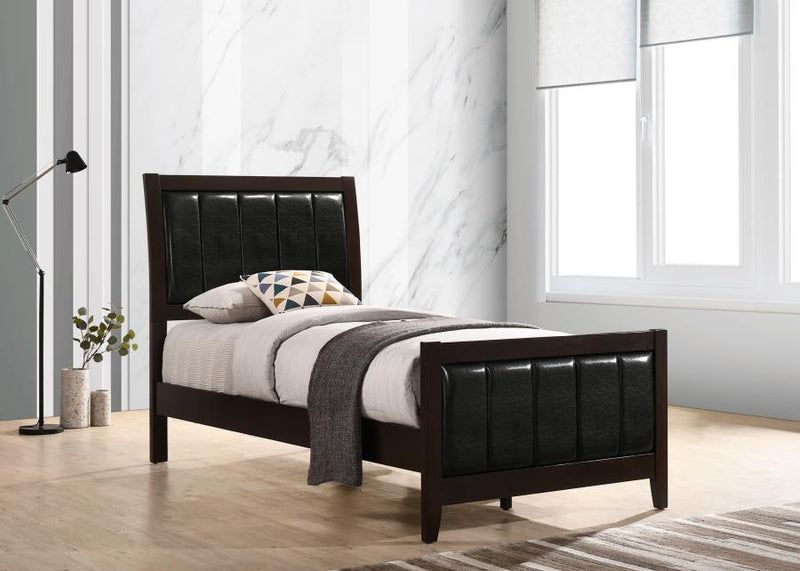 Carlton Wood Panel Bed Cappuccino Twin