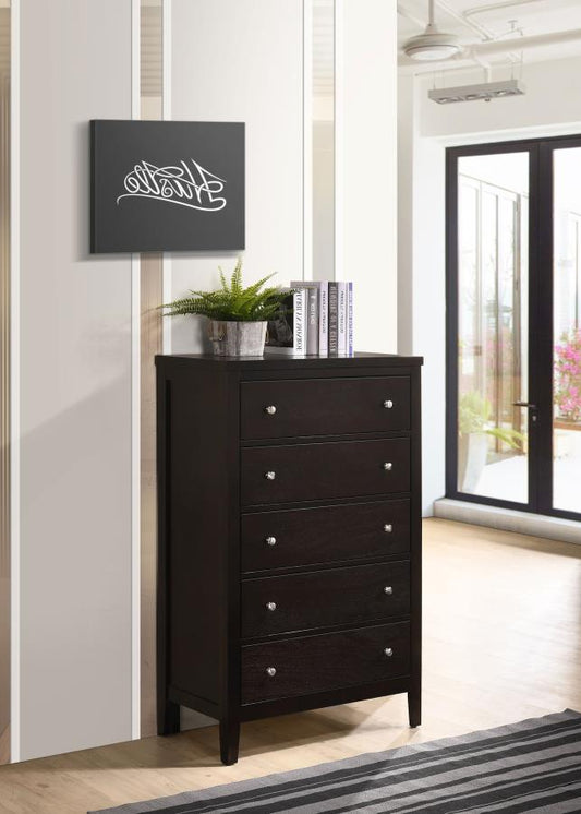Carlton 5-drawer Bedroom Chest Cappuccino Default Title