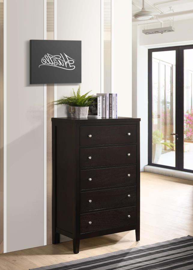 Carlton 5-drawer Bedroom Chest Cappuccino Default Title