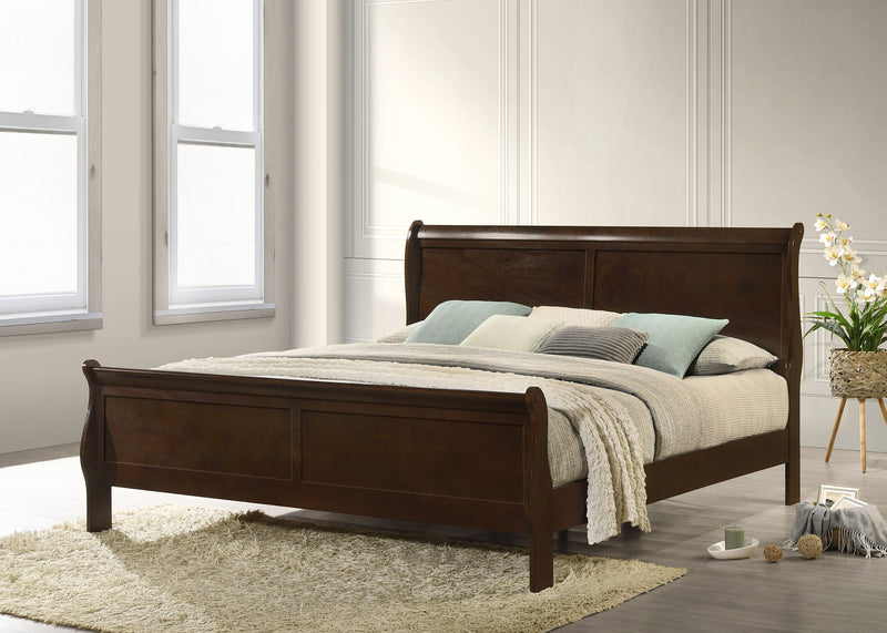Louis Philippe Wood Sleigh Bed