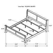 Louis Philippe Wood Sleigh Bed