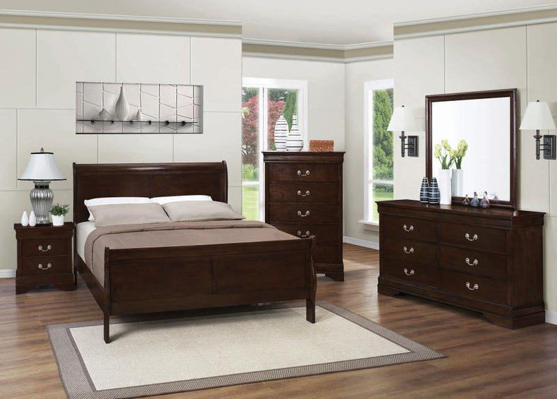 Louis Philippe Bedroom Set Cappuccino Queen 5-piece