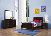 Louis Philippe Bedroom Set Cappuccino Twin 4-piece