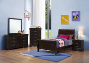 Louis Philippe Bedroom Set Cappuccino Twin 5-piece
