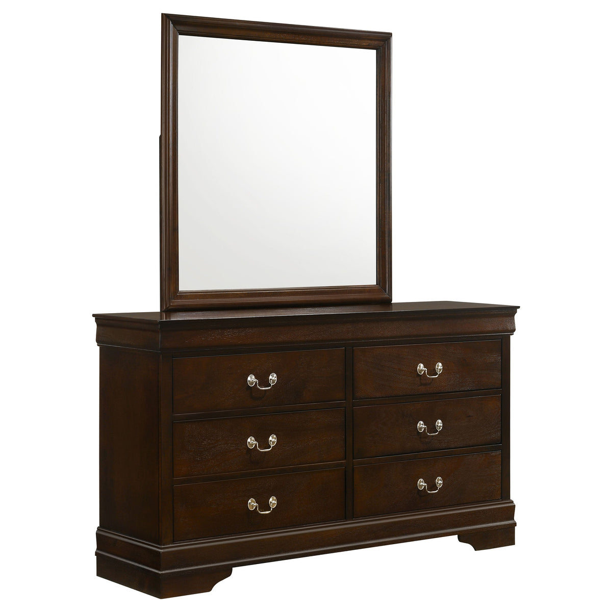 Louis Philippe 6-drawer Dresser with Mirror