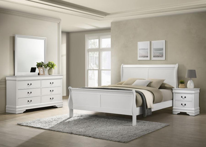 Louis Philippe Bedroom Set White Full 4-piece