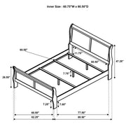 Louis Philippe Wood Sleigh Bed