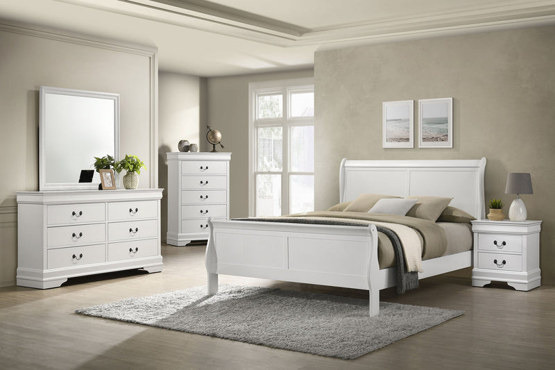 Louis Philippe Wood Sleigh Bed