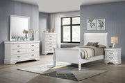 Louis Philippe Bedroom Set White Twin 5-piece