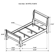 Louis Philippe Wood Sleigh Bed
