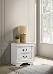 Louis Philippe 2-drawer Nightstand White