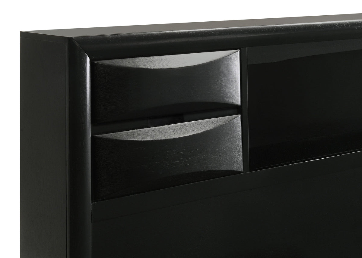 Briana Wood Storage Bookcase Bed