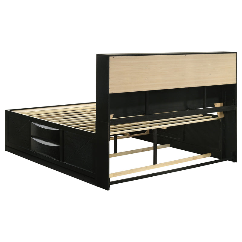 Briana Wood Storage Bookcase Bed
