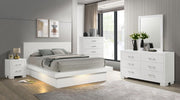 Jessica LED Bedroom Set Snow White Queen 5-piece