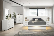 Jessica LED Bedroom Set Snow White Queen 6-piece