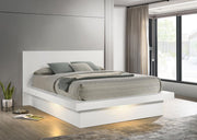 Jessica Wood LED Panel Bed Snow White Queen