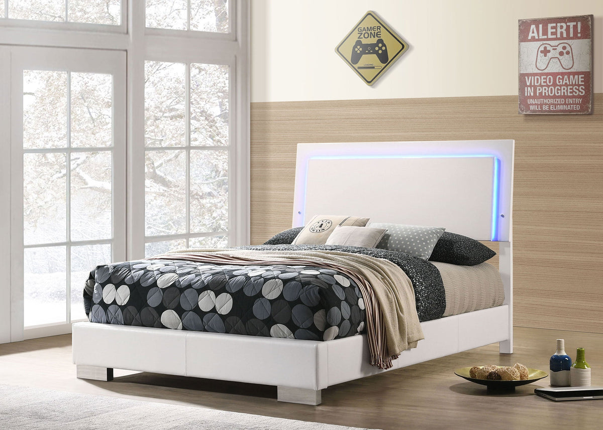 Felicity Wood LED Panel Bed High Gloss