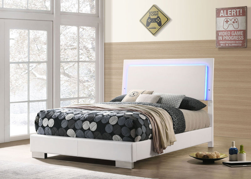 Felicity Wood LED Panel Bed High Gloss