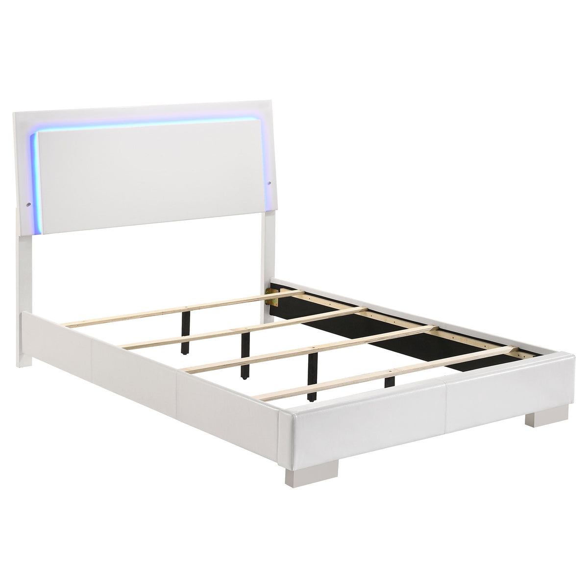 Felicity Wood LED Panel Bed High Gloss