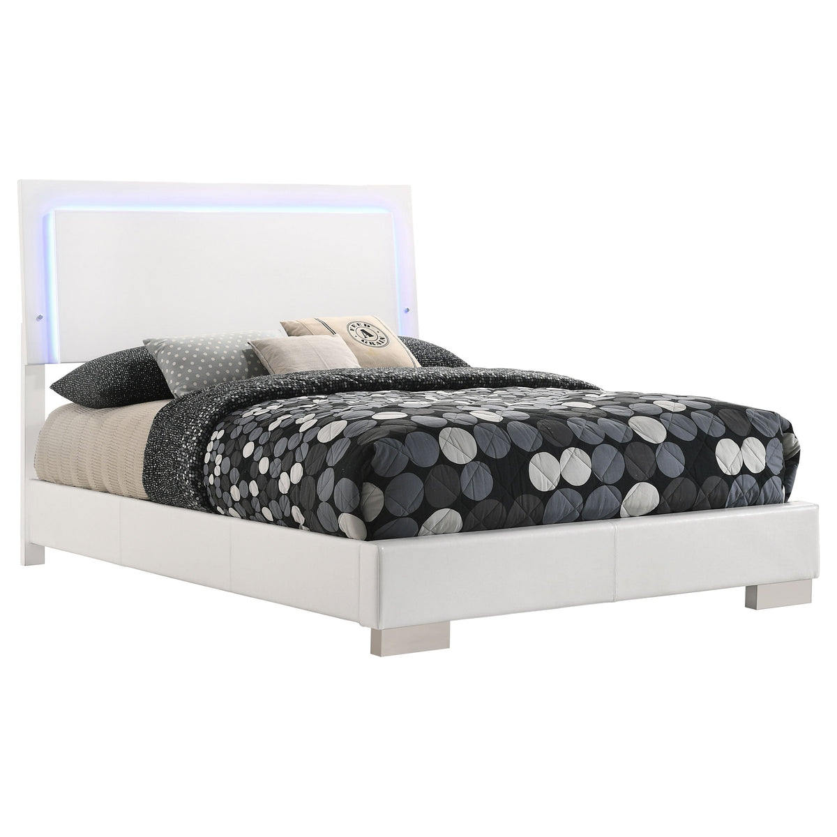 Felicity Wood LED Panel Bed High Gloss