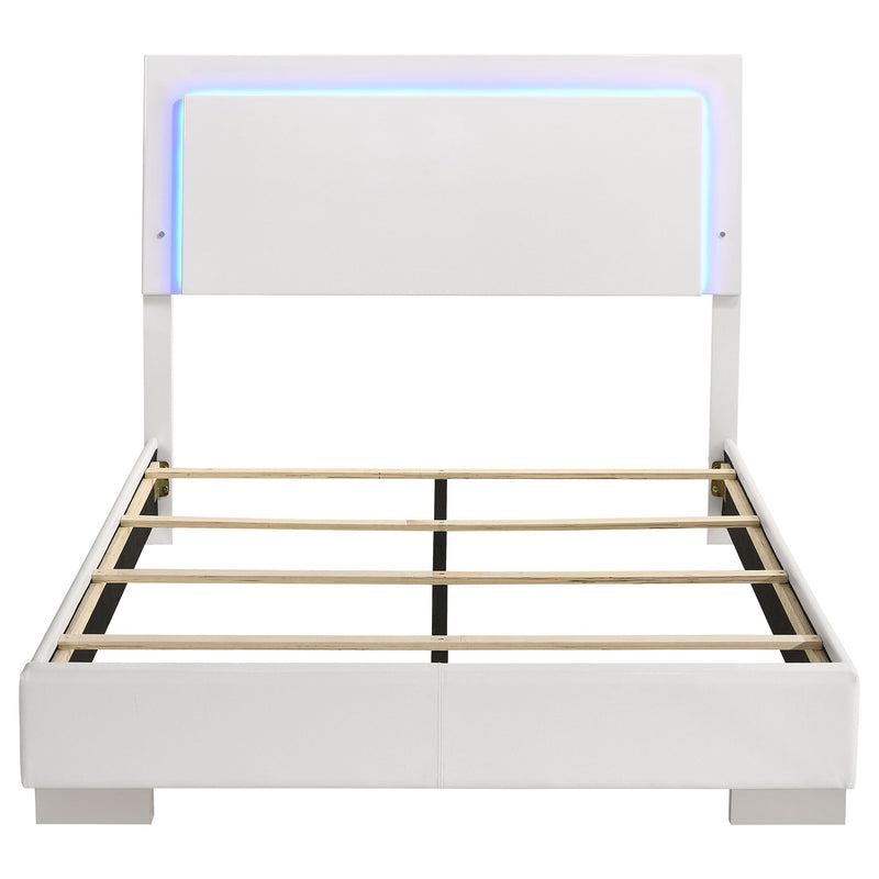Felicity Wood LED Panel Bed High Gloss