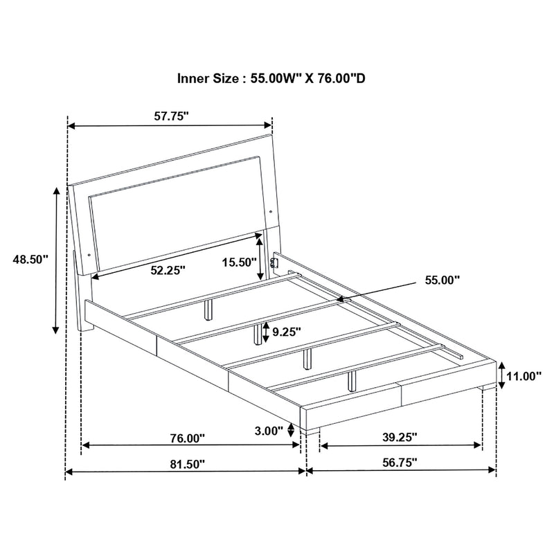 Felicity Wood LED Panel Bed High Gloss