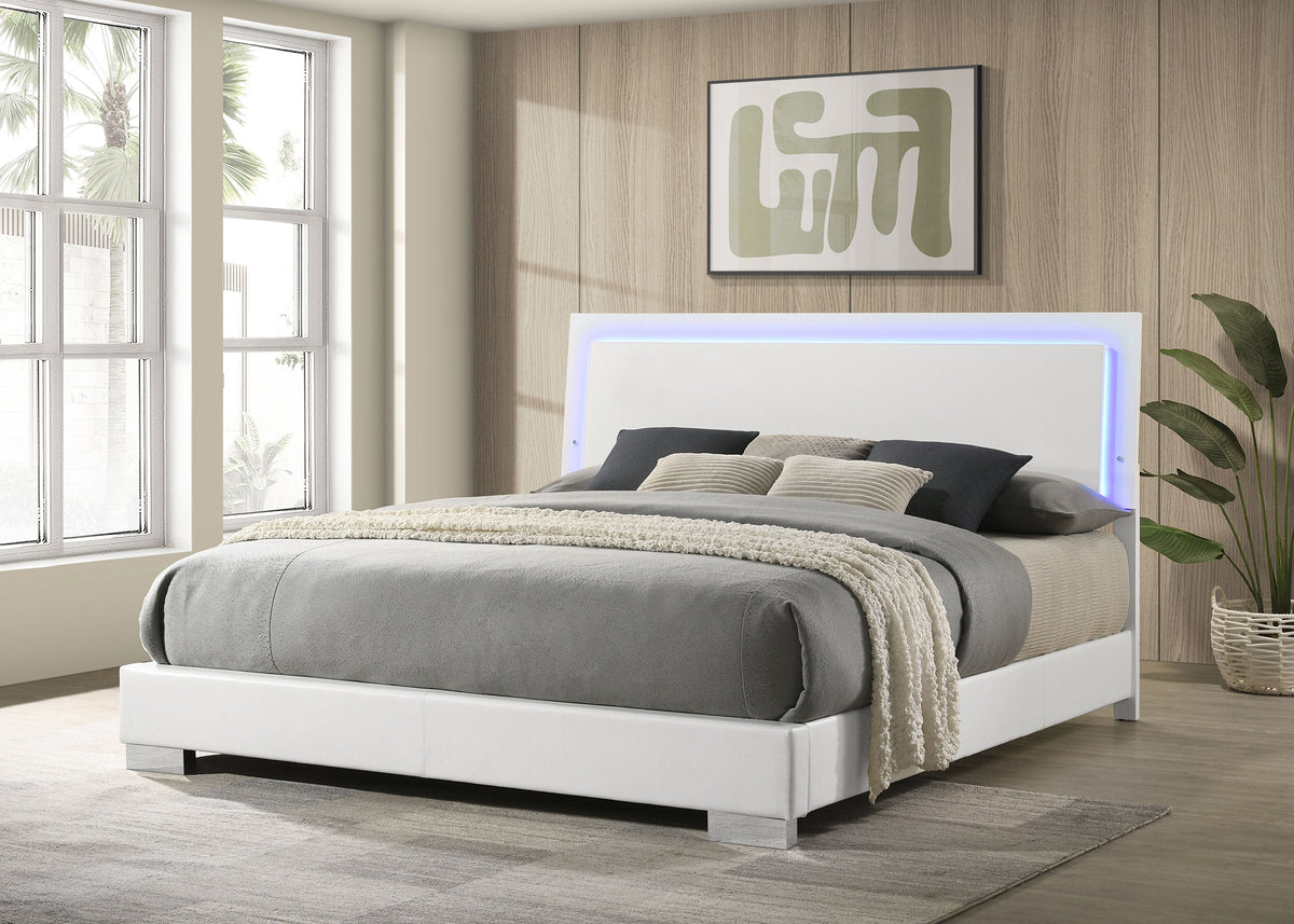 Felicity Wood LED Panel Bed High Gloss